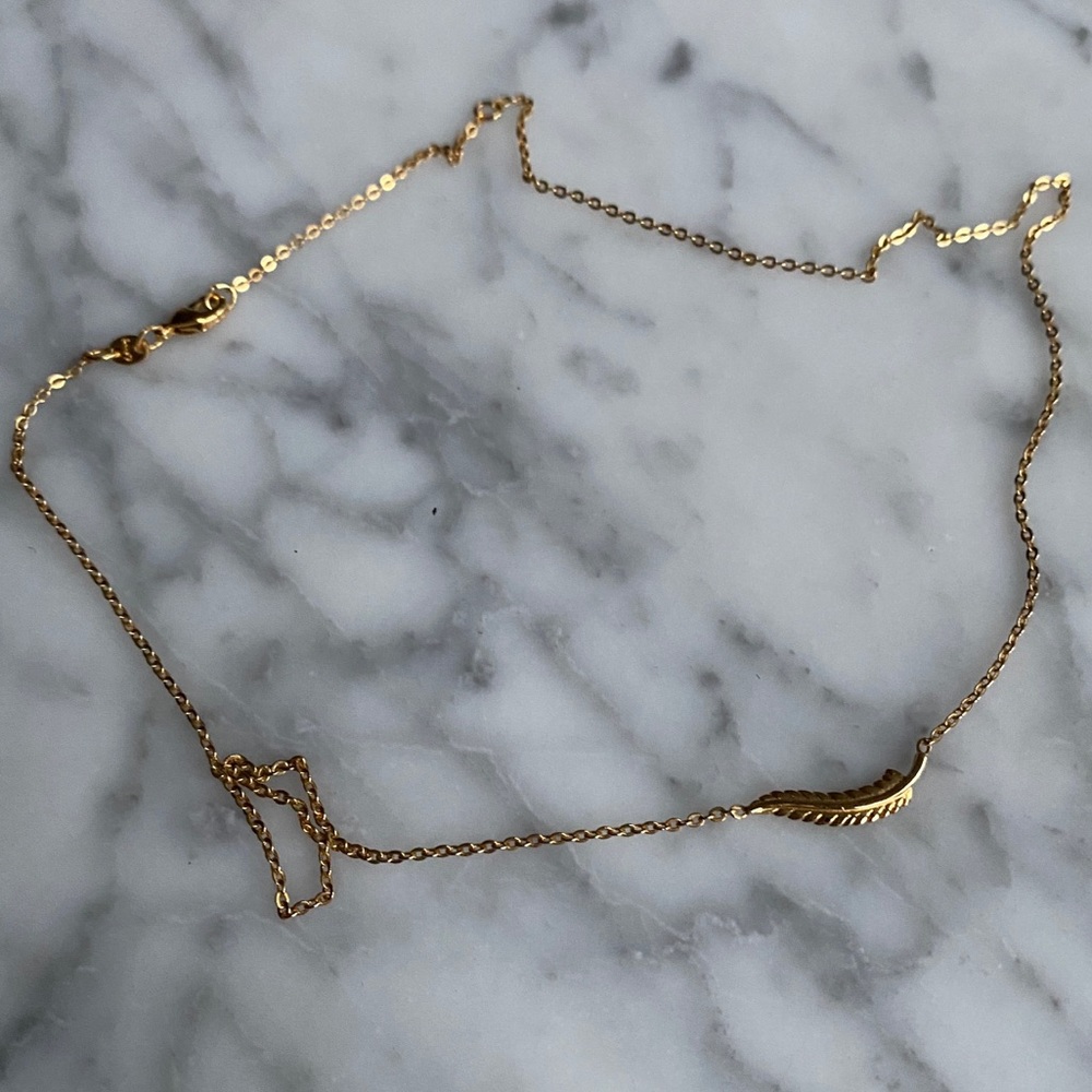 Samantha Faye 14K Gold Plated Feather Chain Necklace